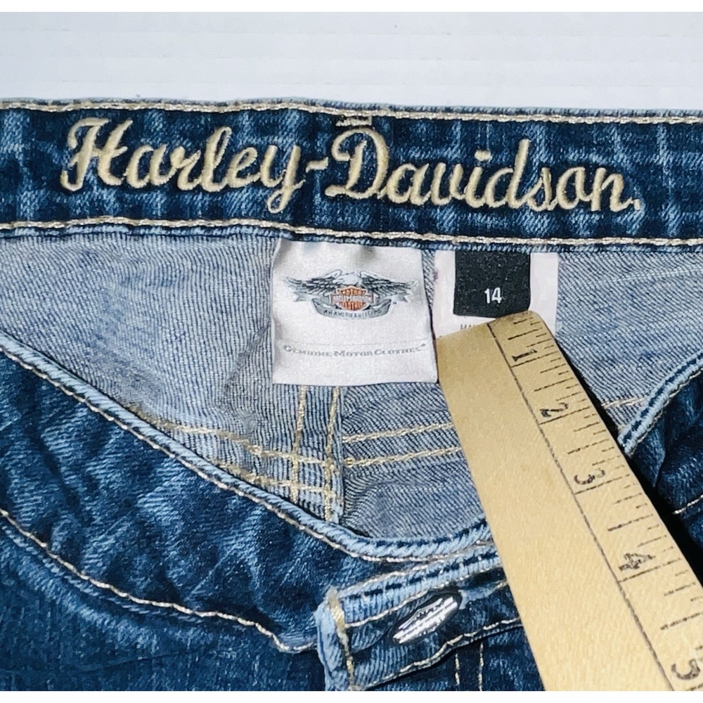 Harley Davidson Jeans Women's 14 Blue Bootcut Fit‎ Motorcycle Biker Vintage Y2K - Picture 7 of 9